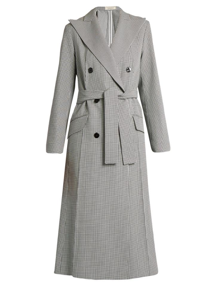 Nina Ricci Double-breasted Hound's-tooth Coat