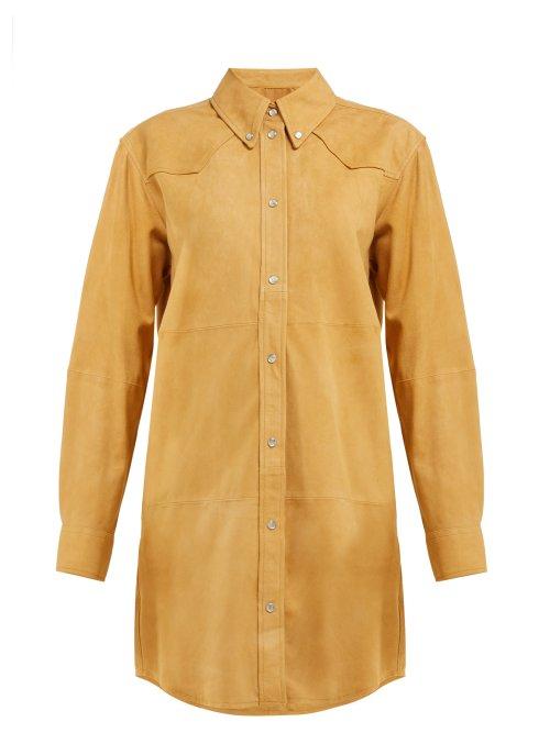 Matchesfashion.com Isabel Marant Toile - Senna Western Suede Shirtdress - Womens - Camel
