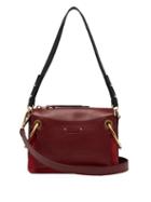 Matchesfashion.com Chlo - Roy Small Suede And Leather Shoulder Bag - Womens - Burgundy
