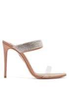 Matchesfashion.com Aquazzura - Spritz 105 Crystal Embellished Leather Sandals - Womens - Nude