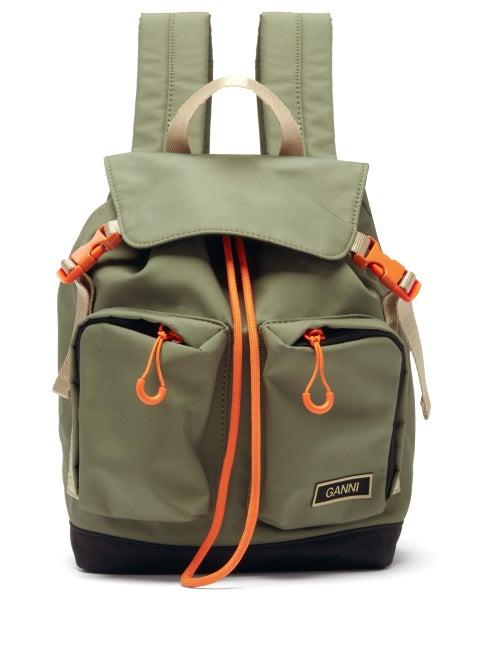 Matchesfashion.com Ganni - Recycled-canvas Backpack - Womens - Khaki