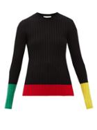 Matchesfashion.com Jw Anderson - Colour-blocked Merino-wool Sweater - Womens - Black Multi