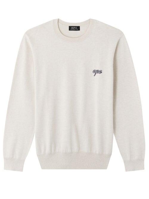 Matchesfashion.com A.p.c. - Otis Logo-embroidered Sweater - Mens - Light Grey