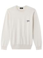 Matchesfashion.com A.p.c. - Otis Logo-embroidered Sweater - Mens - Light Grey