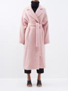 Raey - Dropped-shoulder Boucle Mohair-blend Blanket Coat - Womens - Pink
