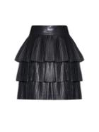 Balmain Pleated-leather Mini Skirt