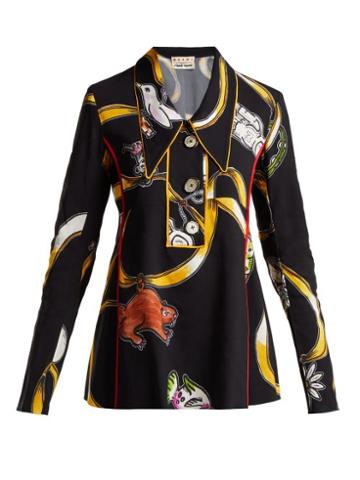 Matchesfashion.com Marni - Cracker Jack Printed Shirt - Womens - Black Print