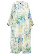 Matchesfashion.com Richard Quinn - Crystal Embellished Floral Georgette Dress - Womens - Blue Multi