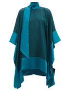 Matchesfashion.com Taller Marmo - Palm Beach High-neck Satin-trimmed Dress - Womens - Dark Green