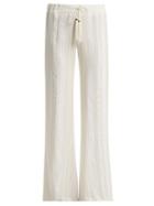 Matchesfashion.com Zeus + Dione - Petala Silk Blend Wide Leg Trousers - Womens - Ivory