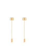 Matchesfashion.com Balenciaga - Logo Plaque Pin Earrings - Womens - Gold