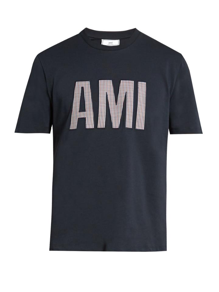 Ami Logo-appliqu Cotton-jersey T-shirt