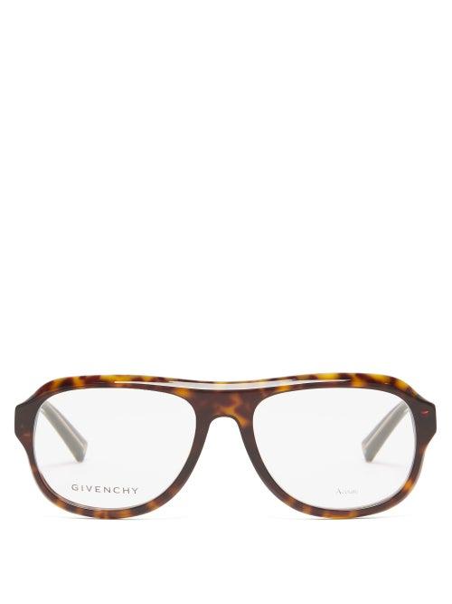 Matchesfashion.com Givenchy - Aviator Tortoiseshell-acetate Glasses - Mens - Brown