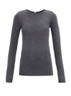 Ladies Lingerie Lunya - Restore Cotton-blend Long-sleeve T-shirt - Womens - Dark Grey