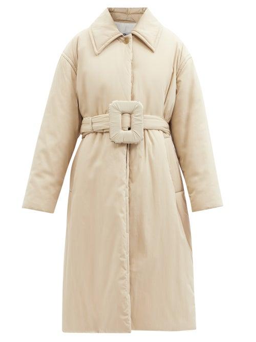 Acne Studios - Olfa Belted Padded Cotton-blend Coat - Womens - Cream