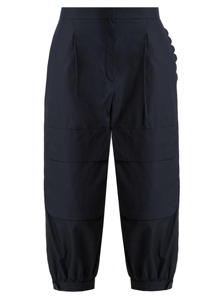 Fendi Scallop-edged Cropped Cotton Cargo Trousers