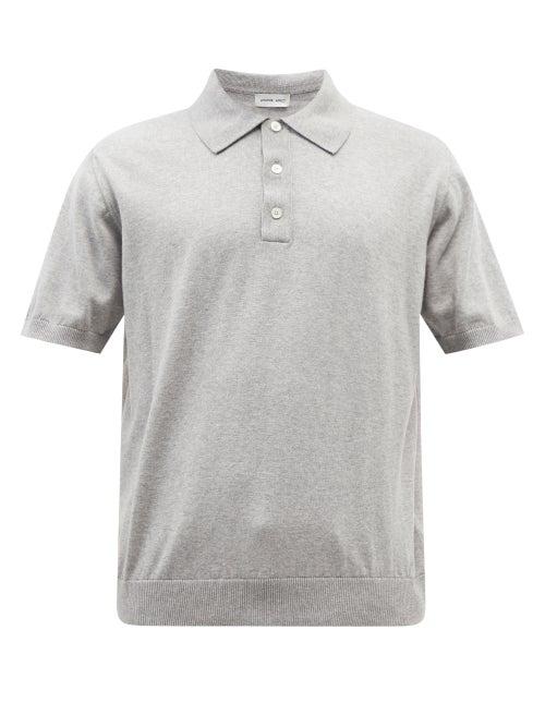 Another Aspect - Combed Organic-cotton Polo Shirt - Mens - Light Grey
