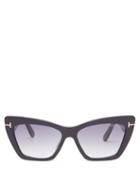 Ladies Accessories Tom Ford Eyewear - Wyatt Cat-eye Acetate Sunglasses - Womens - Black
