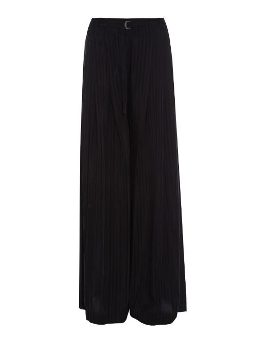 Raquel Allegra Striped Wide-leg Crepe De Chine Trousers