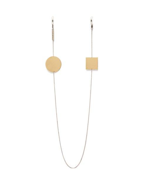 Matchesfashion.com Frame Chain - Squircle White Gold Plated Glasses Chain - Womens - Yellow White