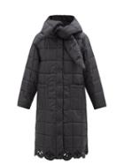 Sea - Wren Hooded-scarf Quilted Coat - Womens - Black
