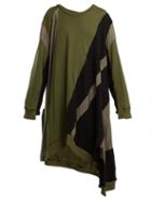 Matchesfashion.com Koch - Asymmetric Hem Cotton Jersey Dress - Womens - Khaki