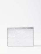 Balenciaga - Bb-logo Metallic-leather Bi-fold Wallet - Mens - Silver
