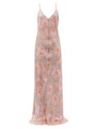 Matchesfashion.com Raey - Watercolour Floral-print Silk-organza Slip Dress - Womens - Grey Print