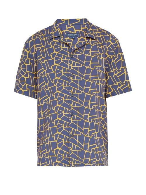 Matchesfashion.com Frescobol Carioca - Caminho Abstract Print Short Sleeved Shirt - Mens - Navy Multi