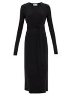 Raey - Recycled-cashmere Blend Belted Crew-neck Dress - Womens - Black