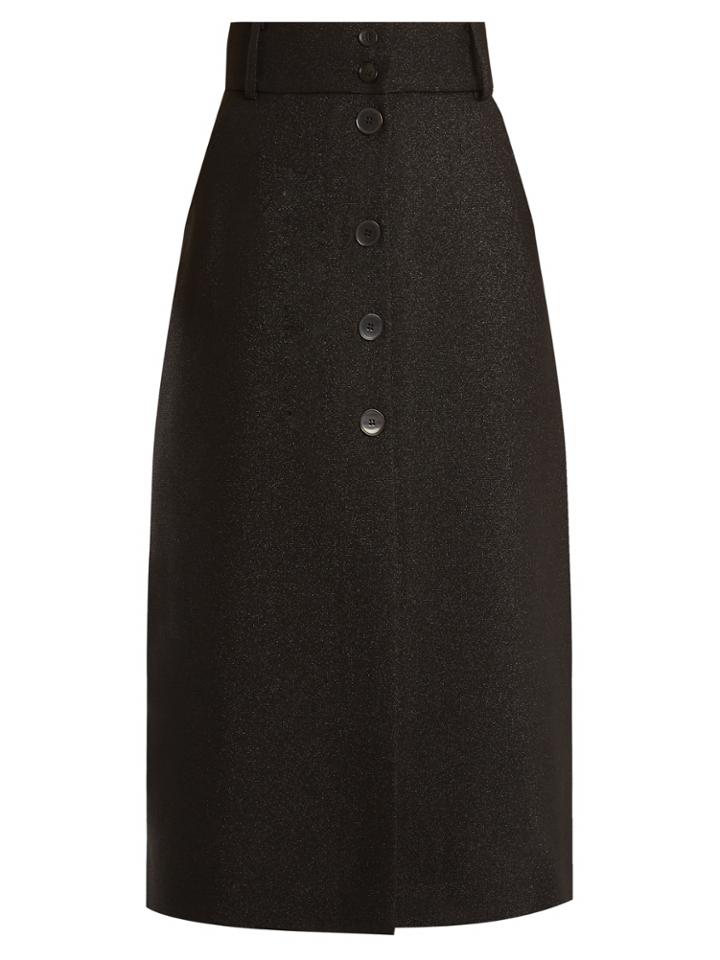 Bella Freud Fonda Wool-blend Midi Skirt