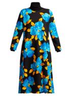 Matchesfashion.com Msgm - Floral Print Cotton Jersey Dress - Womens - Black Multi