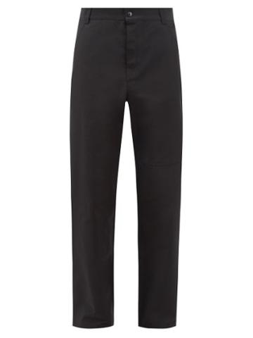 Boramy Viguier - Cotton-blend Velvet Straight-leg Trousers - Mens - Black