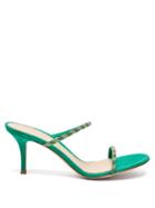 Matchesfashion.com Gianvito Rossi - Beaded 70 Suede Sandals - Womens - Green Multi