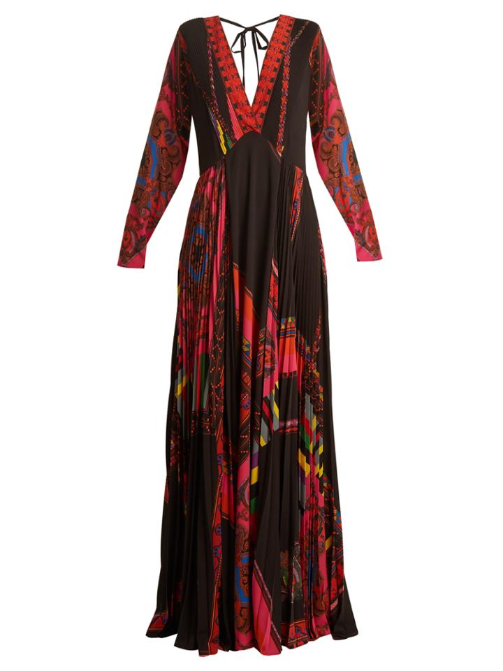 Etro V-neck Paisley-print Crepe Gown