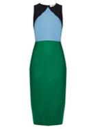 Diane Von Furstenberg Colour-block Stretch-wool Dress