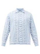 Bode - Havana Pompom-embroidered Cotton-canvas Shirt - Mens - Blue