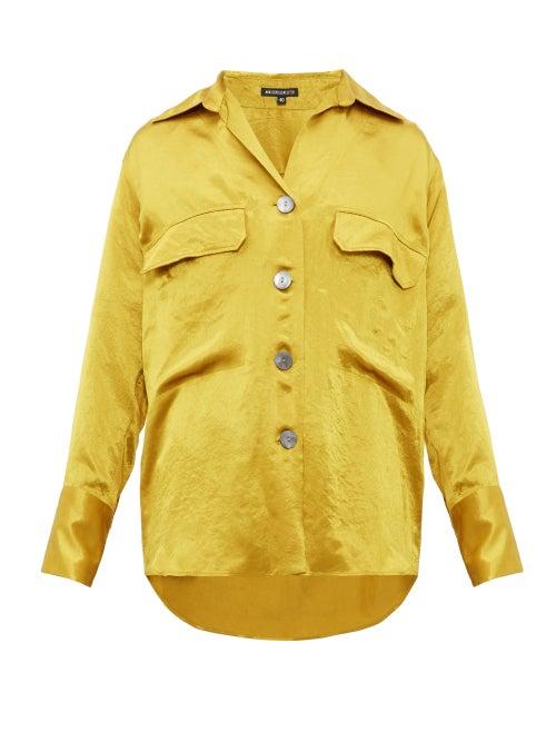 Matchesfashion.com Ann Demeulemeester - Loose Fit Satin Shirt - Mens - Yellow