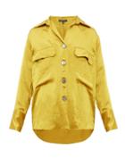 Matchesfashion.com Ann Demeulemeester - Loose Fit Satin Shirt - Mens - Yellow