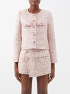 Self-portrait - Crystal-embellished Boucl-tweed Jacket - Womens - Light Pink