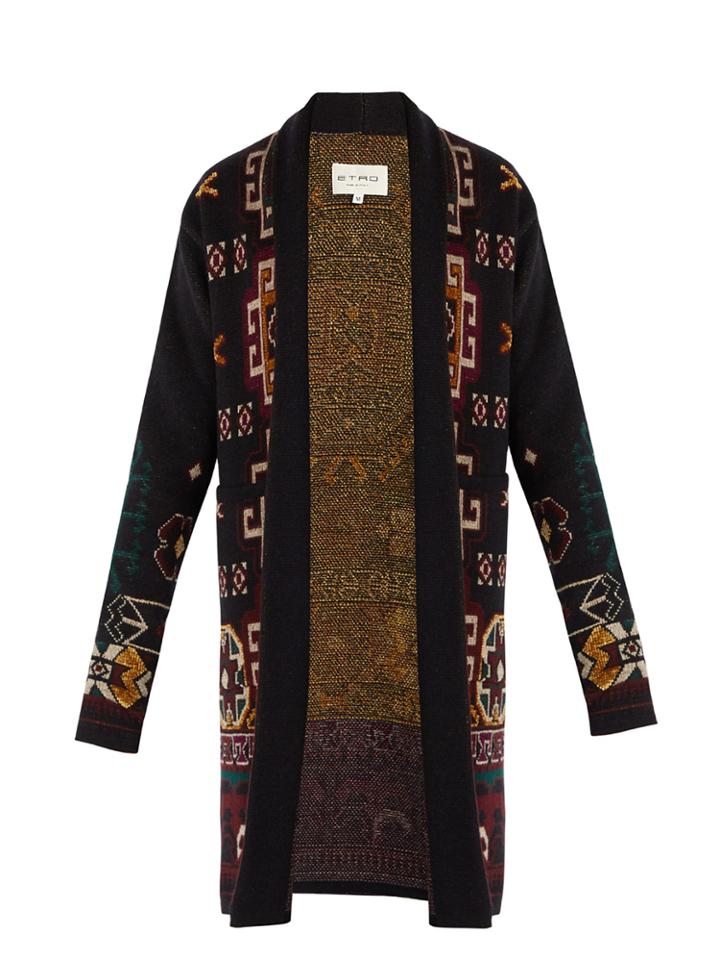 Etro Intarsia-knit Wool-blend Cardigan