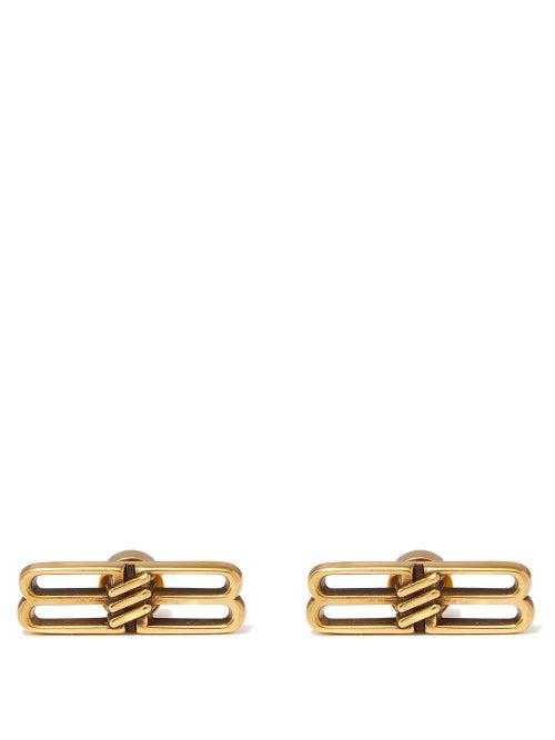 Balenciaga - License Bb-logo Stud Earrings - Womens - Gold