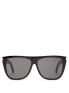 Matchesfashion.com Saint Laurent - Flat-top Acetate Sunglasses - Womens - Black
