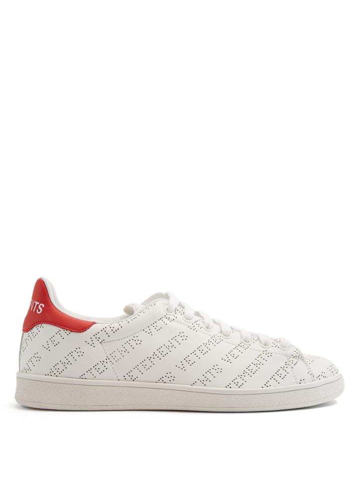 Vetements Perforated-logo Low-top Leather Trainers