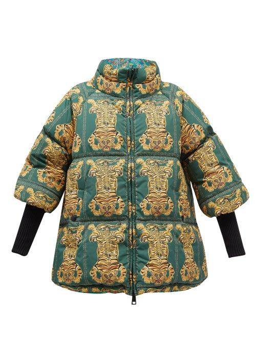 La Doublej - St. Moritz Printed Quilted Down Jacket - Womens - Green Multi