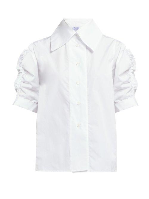Matchesfashion.com Thierry Colson - Tilda Puff Sleeve Cotton Poplin Shirt - Womens - White