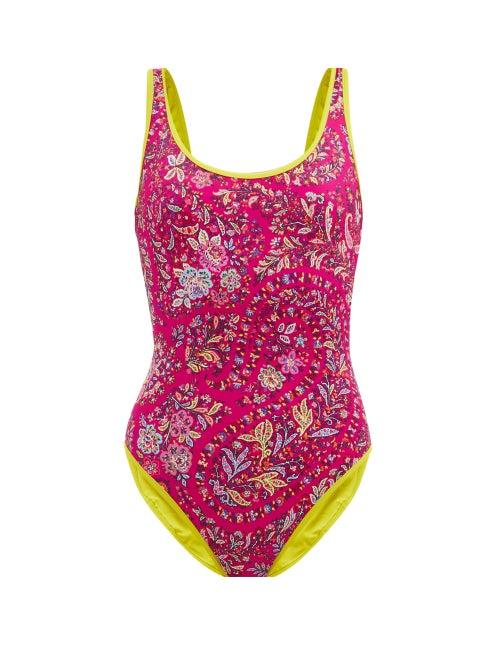 Matchesfashion.com Etro - Paisley-print Scoop-neck Swimsuit - Womens - Pink Multi