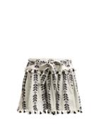 Matchesfashion.com Dodo Bar Or - Ariana Geometric Embroidered Cotton Mini Skirt - Womens - Black White