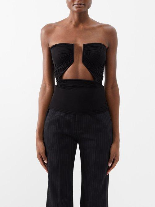 Rick Owens - Prong Cut-out Jersey Top - Womens - Black