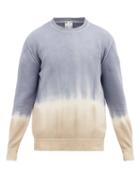 Matchesfashion.com Altea - Tie-dye Cotton Sweater - Mens - Blue Beige